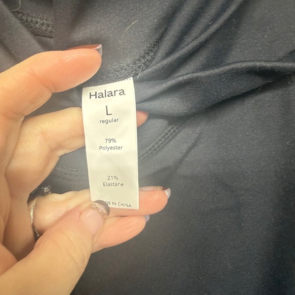 Halara Black Flared Yoga Pants Cross Over High Waist Lounge Leggings Regular L - Picture 5 of 6